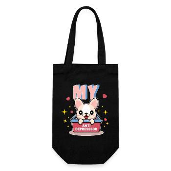 My Antidepressor Dog Animal Lover Gift - Gift Bag for Bottles - black - Front