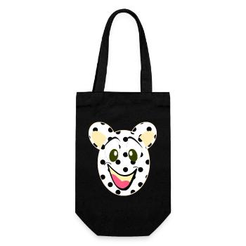 Bear Laughing Face with Dots - Gift Bag for Bottles - black - Front