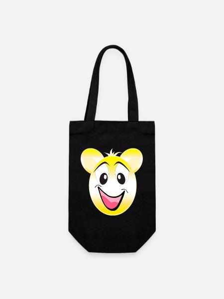 Fröhliches Gelbes lächelndes Bärchen - Geschenkbeutel für Flaschen - Schwarz