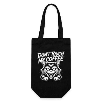 Don't Touch My Coffee – Hissing Cat - Gift Bag for Bottles - black - Front