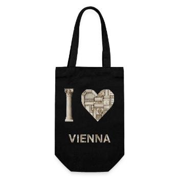 Wien – Monumentale Architektur - Geschenkbeutel für Flaschen - Schwarz - Vorne