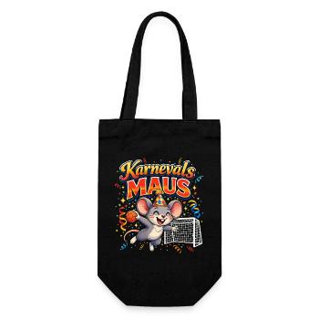 Karnevalsmaus Handball Geschenk Lustig Fasching - Geschenkbeutel für Flaschen - Schwarz - Vorne