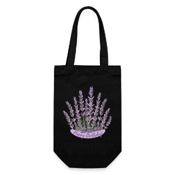 Anniversaire lavande Fleur violette - Sac à bouteille - noir - Devant
