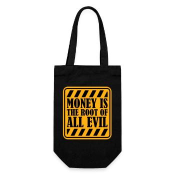 Money Root Evil Capitalism Greed Finance Rich - Gift Bag for Bottles - black - Front