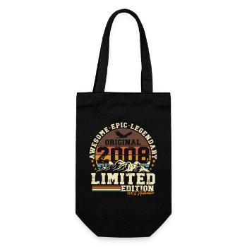 2008 Vintage 18th Birthday Gift Retro - Gift Bag for Bottles - black - Front