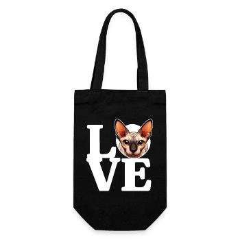 J’ADORE le chat canadien Sphynx Amoureux des chats drôle - Sac à bouteille - noir - Devant