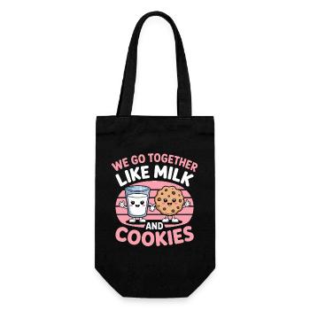 Milk and Cookies Best Friends Kawaii Design - Sac à bouteille - noir - Devant