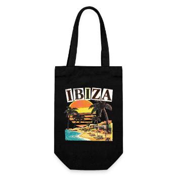 Ibiza Urlaub - Geschenkbeutel für Flaschen - Schwarz - Vorne