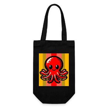 Krake - Geschenkbeutel für Flaschen - Schwarz - Vorne