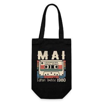 Mai 1980 cadeau 46 Anniversaire Mai 1980 - Sac à bouteille - noir - Devant