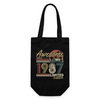 Cadeau rétro vintage d’anniversaire 1987 - Sac à bouteille - noir - Devant