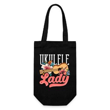 Lustiges Ukulele Designs Und Sprüche - Geschenkbeutel für Flaschen - Schwarz - Vorne