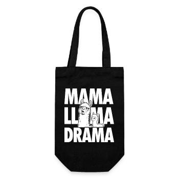 Mama Llama Drama – Funny Family Motif - Gift Bag for Bottles - black - Front