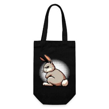 Kaninchen Hase Hasen langohr Klopfer Rammler - Geschenkbeutel für Flaschen - Schwarz - Vorne