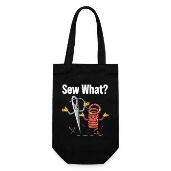 Sew What Lustiges Nähmaschinen Motiv - Geschenkbeutel für Flaschen - Schwarz - Vorne