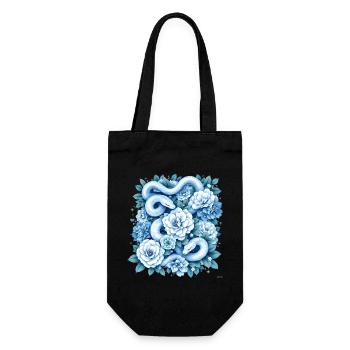 Hellblaues Snakes Rosenbeet-Design. - Geschenkbeutel für Flaschen - Schwarz - Vorne