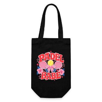 Padel Babe | Padel Mom - Geschenkbeutel für Flaschen - Schwarz - Vorne