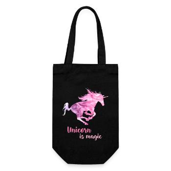 Unicorn sauvage fumée magique rose fille rose mystique - Sac à bouteille - noir - Devant