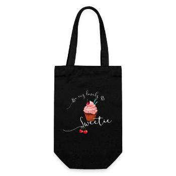 sweetie sweet cupcake muffin love cherry pink LOL - Gift Bag for Bottles - black - Front