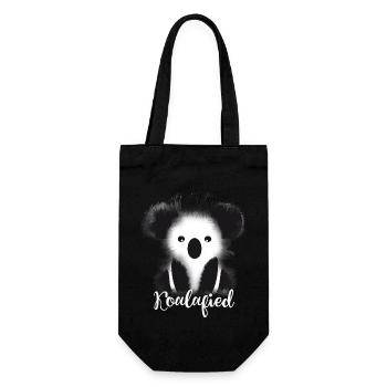 koala fluffy cuddly bear cute kids cartoon - Gift Bag for Bottles - black - Front