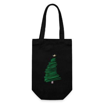 Weihnachtsbaum - Geschenkbeutel für Flaschen - Schwarz - Vorne