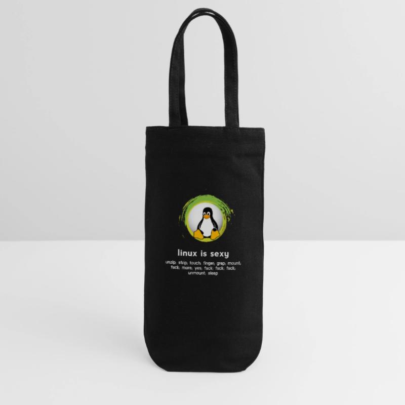 Computer System Penguin Nerd pc inside code admin Gift Bag for Bottles