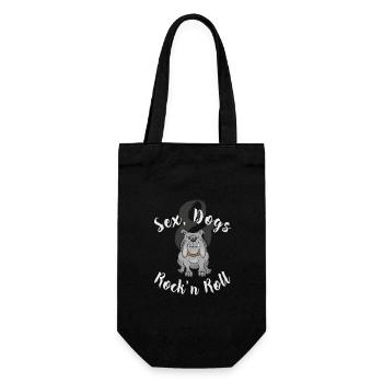 Dog Great Dane saying gassi Wuff sex rütters hundelieb - Gift Bag for Bottles - black - Front