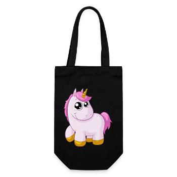 Licorne de dessin animé rose - Sac à bouteille - noir - Devant