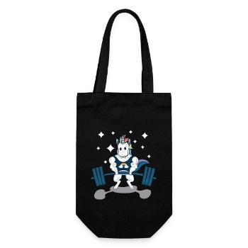 Gym Unicorn Weightlifting Biceps Strong Workout - Gift Bag for Bottles - black - Front