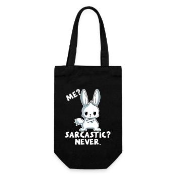 I sarcastic? No way! Rabbit - Gift Bag for Bottles - black - Front