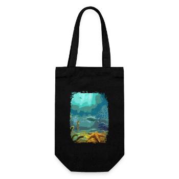 underwater aquarium sea fish lake coral - Gift Bag for Bottles - black - Front
