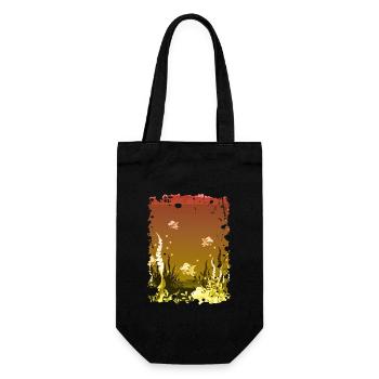 sous-marin aquarium mer océan lac corail - Sac à bouteille - noir - Devant