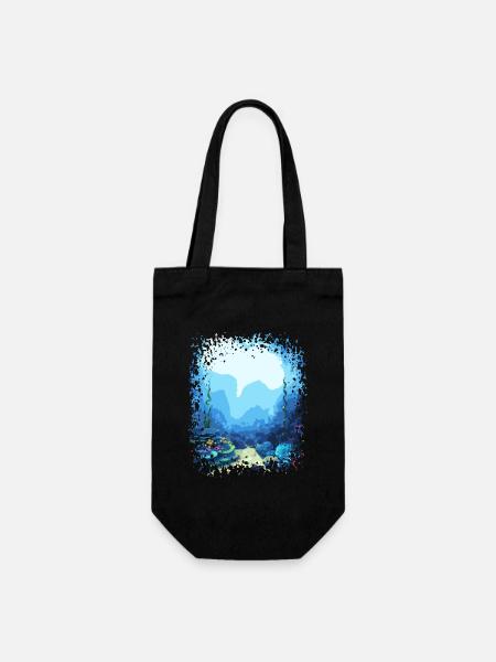 unter Wasser Aquarium Meer Ozean See Koralle - Geschenkbeutel für Flaschen - Schwarz