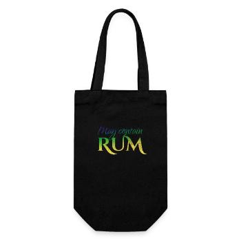 Rum / May Contain Rum / Alkohol / Party - Geschenkbeutel für Flaschen - Schwarz - Vorne
