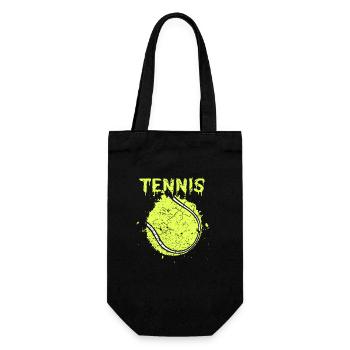 Tennisball - Geschenkbeutel für Flaschen - Schwarz - Vorne