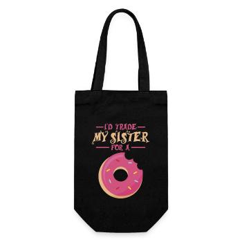 Sister vs Donut Gift - Gift Bag for Bottles - black - Front