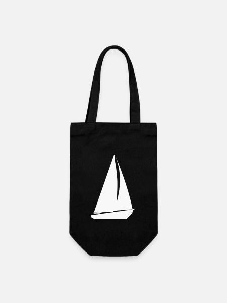 Segelschiff - Geschenkbeutel für Flaschen - Schwarz