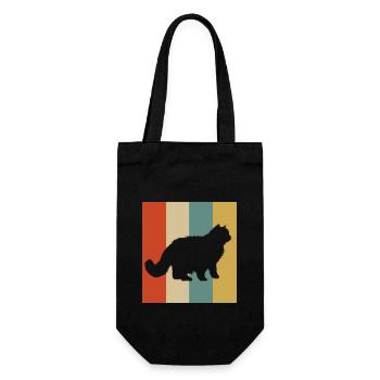Perser Katze Perserkatze Katzen Geschenk - Geschenkbeutel für Flaschen - Schwarz - Vorne