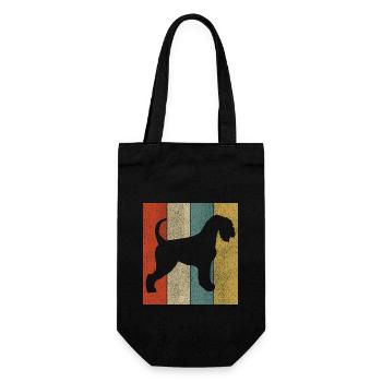 Miniatur Schnauzer Hunde Geschenk Zwergschnauzer - Geschenkbeutel für Flaschen - Schwarz - Vorne
