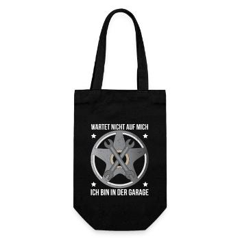 Garage Don't wait for me I'm in the garage - Gift Bag for Bottles - black - Front