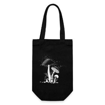 quatre champignons - Sac à bouteille - noir - Devant