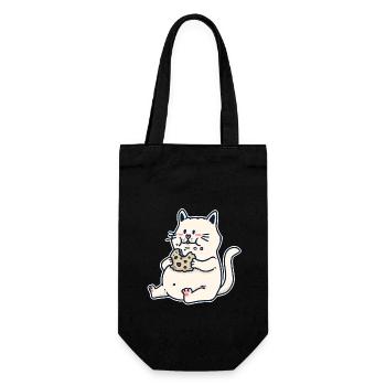 Katze Kitten Keks Fantasy Kinder Baby Cartoon Xmas - Geschenkbeutel für Flaschen - Schwarz - Vorne