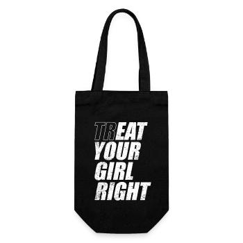 Treat & Eat Your Girl Right / Sex zum Valentinstag - Geschenkbeutel für Flaschen - Schwarz - Vorne