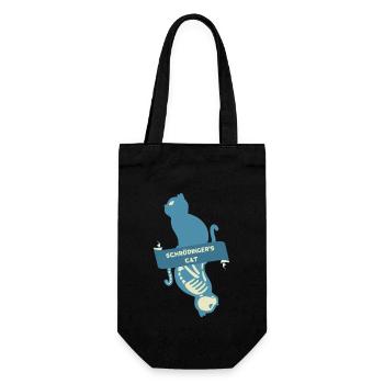 Schrödingers Katze TShirt Physik T-Shirt geschenk - Geschenkbeutel für Flaschen - Schwarz - Vorne