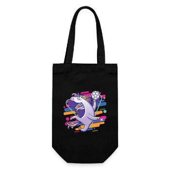lustiger cooler handballspielende einhorn - Geschenkbeutel für Flaschen - Schwarz - Vorne