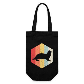 Otter Wassermarder Retro Cadeau - Sac à bouteille - noir - Devant