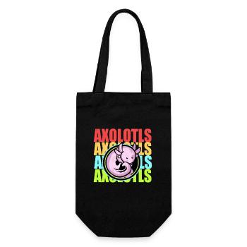 Axolotl - Geschenkbeutel für Flaschen - Schwarz - Vorne