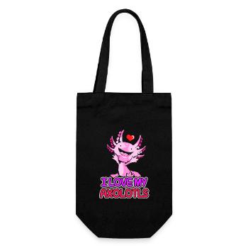 Axolotl Reptile Salamander Aquarium Kawaii Lurch - Gift Bag for Bottles - black - Front