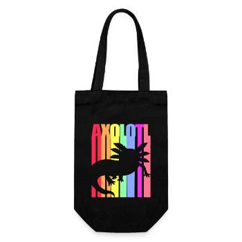 Axolotl Reptile Salamander Aquarium Kawaii Lurch - Gift Bag for Bottles - black - Front
