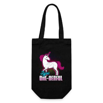 Diabetes Diabetiker Typ 1Insulin Einhorn - Geschenkbeutel für Flaschen - Schwarz - Vorne